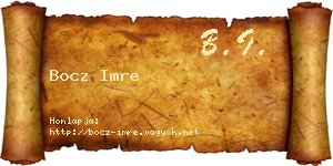 Bocz Imre névjegykártya